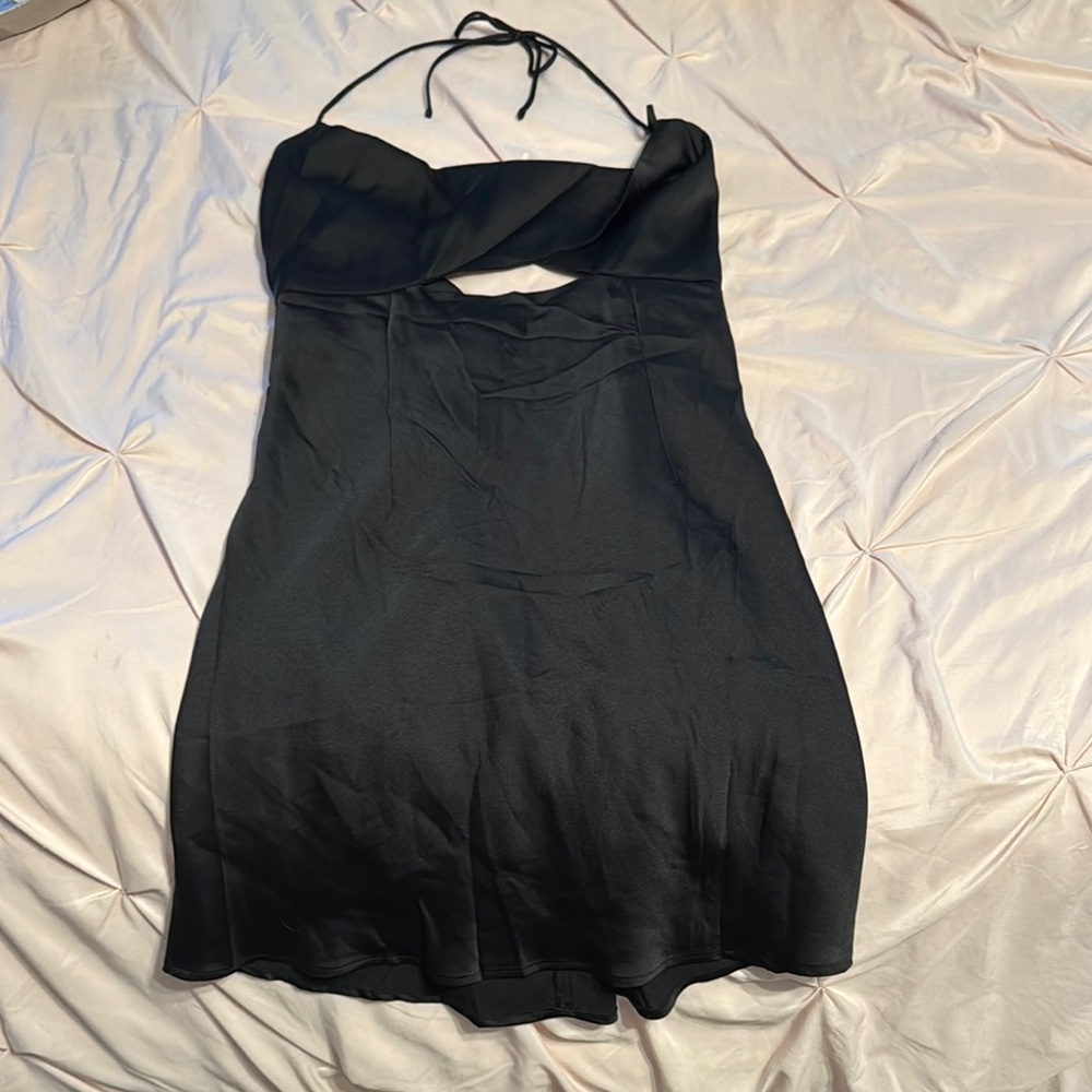 Elegant Black Halter Dress NWT